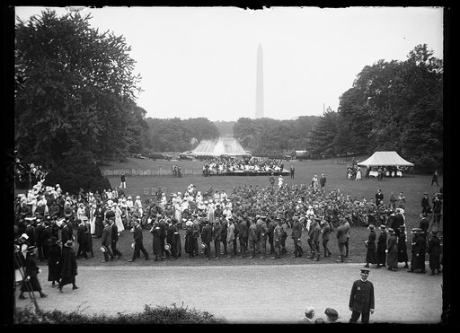 Crowd, Washington Monument in background, Washington, D.C.