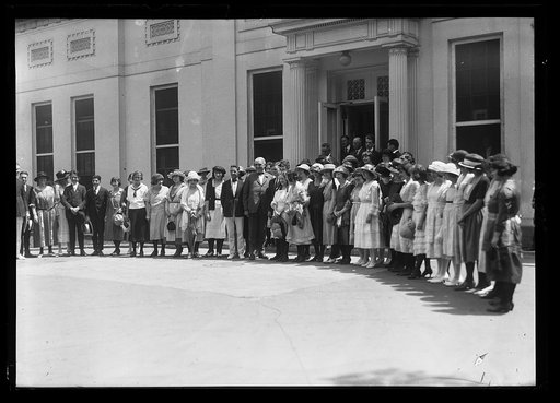 President Harding with group. White House, Washington, D.C.