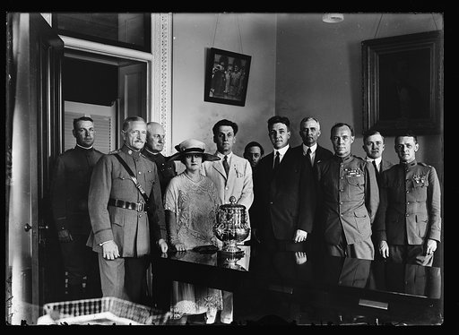 ...]ng Pershing places [...] the custody of the National Rifle Assoc. The Rumanian trophy won by team representing U.S. Army in the winter allied games at Paris in 1919