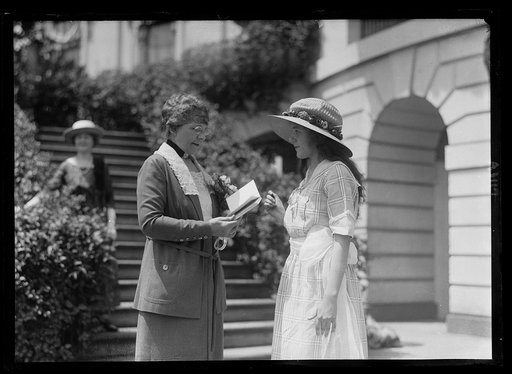 Mrs. Harding with] Miss Lake the author [White House, Washington, D.C.