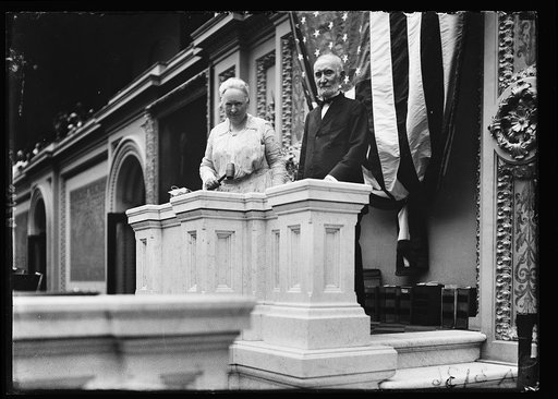 Alice Mary Robertson with Joseph G. Cannon. U.S. Capitol, Washington, D.C.