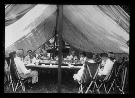 Thomas Edison, Warren Harding, Henry Ford, and others] Firestone camp