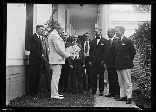 Warren Harding and group; includes J.J. Jusserand and Theodore Roosevelt, Jr. White House, Washington, D.C.