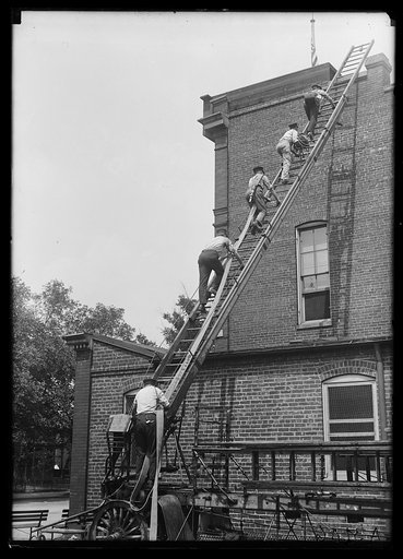 Ascending ladder at Engine Co. 8