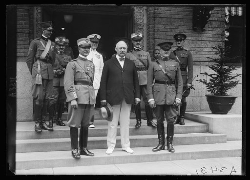 John W. Weeks (center), John J. Pershing (right) with group