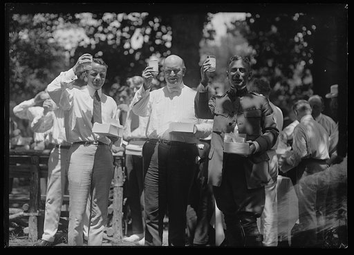 Theodore Roosevelt, Jr., Edwin Denby, and unidentified
