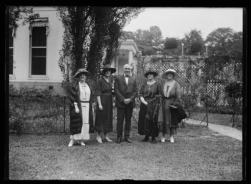 Warren Harding with group of women. White House, Washington, D.C.