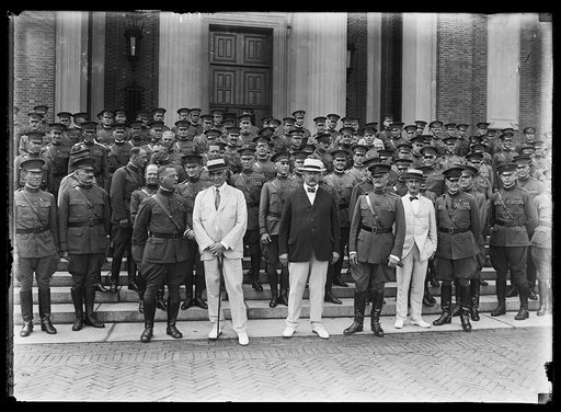 Warren Harding, John W. Weeks, John J. Pershing, and Army group
