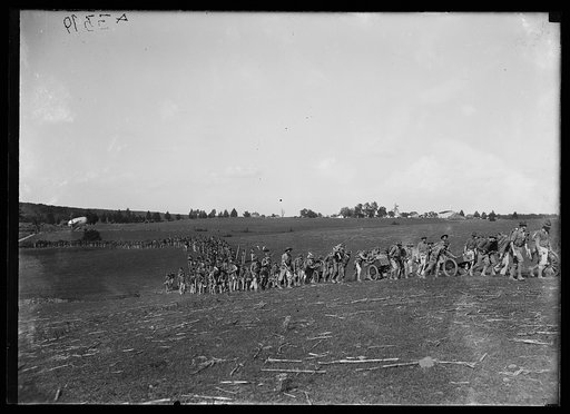 Part of a 5-mile column of Marines, during the maneuvers at Wilderness Battlefield, Virginia, Oct. 1921