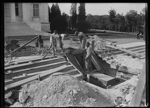Construction work at Arlington National Cemetery, Arlington, Virginia