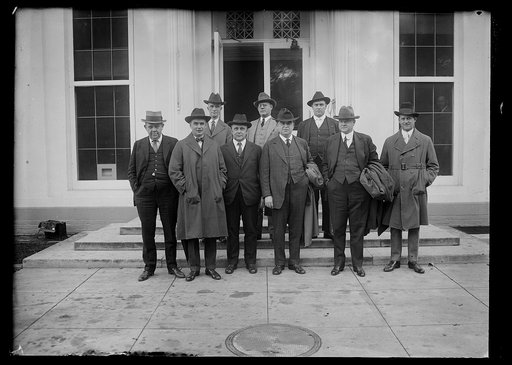 Group: James J. Davis, 3rd from left in front row; Herbert Hoover, 2nd from right, front. White House, Washington, D.C.