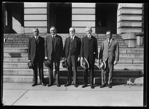 Elihu Root, Oscar Underwood, Charles Evans Hughes, Henery Cabot Lodge, Sr. and unidentified