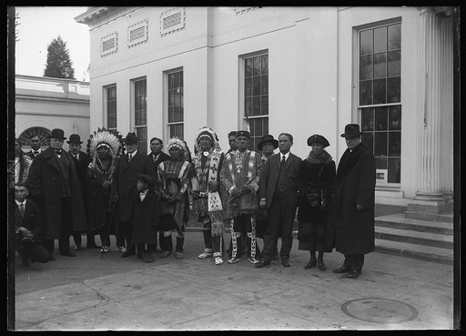 Gen. Hugh L. Scott & Chief Chas. McDonald with group in front of White House