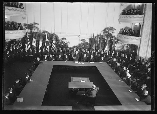 Pres. Harding addressing closing session of the Arms Conference