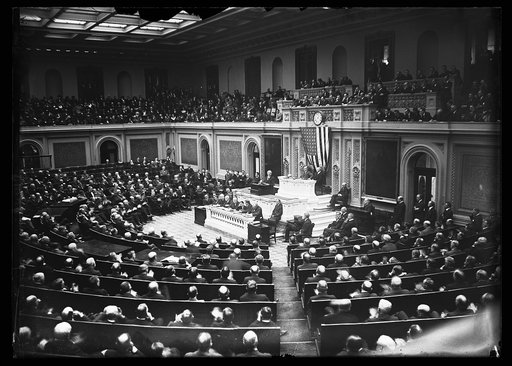 Pres. Harding addressing the joint session of Congress