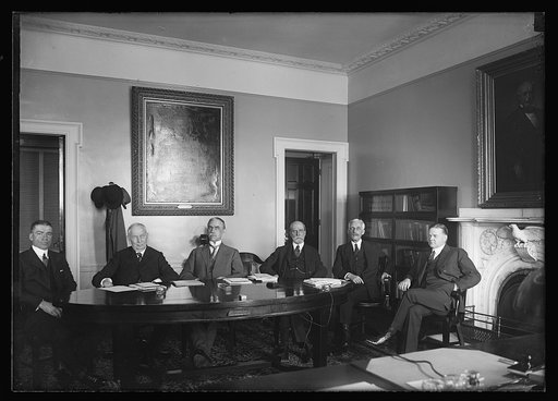 Group: includes Charles Evans Hughes, Andrew W. Mellon, and  Herbert Hoover