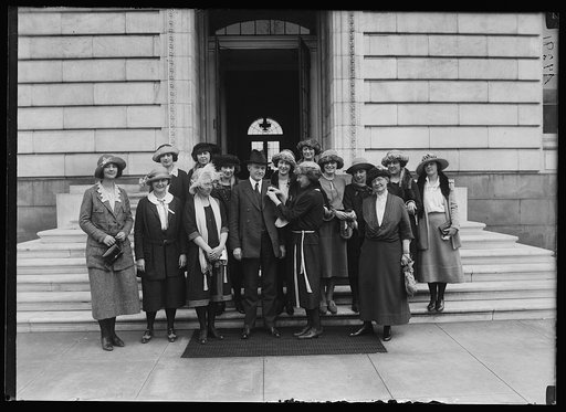 Calvin Coolidge and group of women