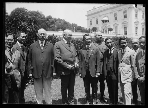Group: includes John W. Weeks and President Harding. White House, Washington, D.C.