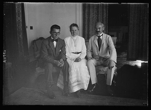 Amb. Otto Wiedfelt and his family at the German Embassy. Lft. to right: Herman Wiedfeldt, Mme. Wiedfeldt, the Amb.