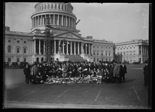 Group with birds at U.S. Capitol, Washington, D.C.