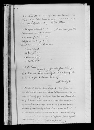 Martha Washington's will