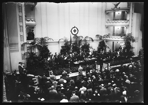 Pres. Coolidge first public address. Made at Continental Hall of annual mtg. of Amer. Red Cross [Washington, D.C.