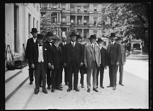 Group with William Howard Taft outside White House, Washington, D.C.