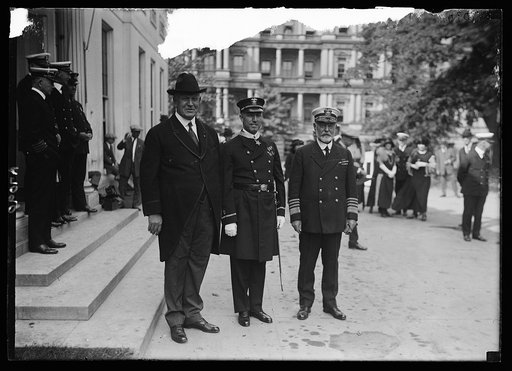 Edwin Denby, left, Admiral Eberly, right. White House, Washington, D.C.