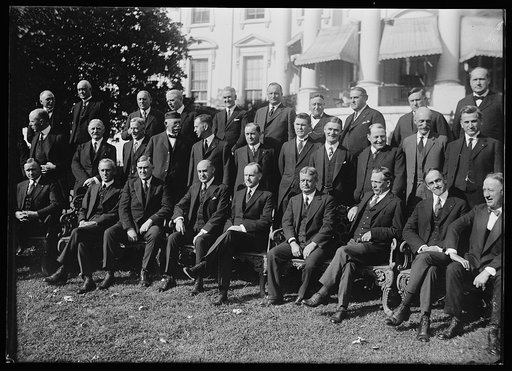 Calvin Coolidge and group outside White House, Washington, D.C.