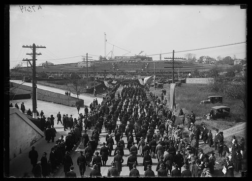 Thousands of masons marched thru the streets of Alex. at the laying of the cornerstone of Geo. Washington Memorial