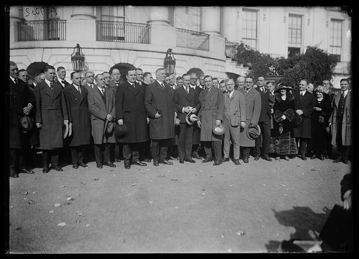 Calvin Coolidge and group outside White House, Washington, D.C.