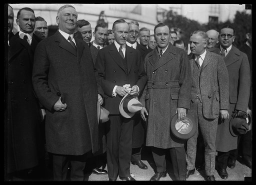 Calvin Coolidge and group outside White House, Washington, D.C.