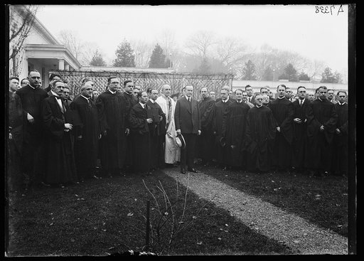 Calvin Coolidge and group of clergymen