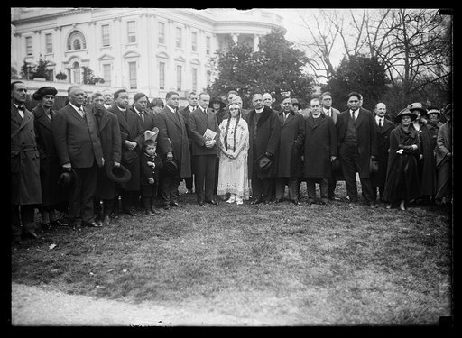 President Coolidge and group outside White House, Washington, D.C.