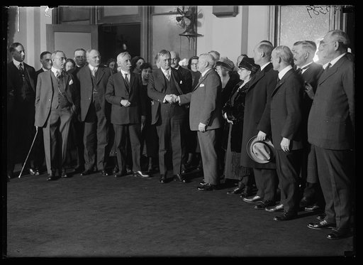 Group; Harry S. New, center