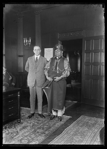 Secy. of Interior Work, left, and Chief Bacon Rind