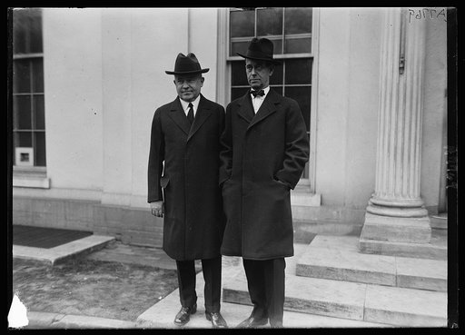 John T. Adams, left, chmn. of Republican Nat'l Party, and Senator Medill McCormick of Ill. at White House