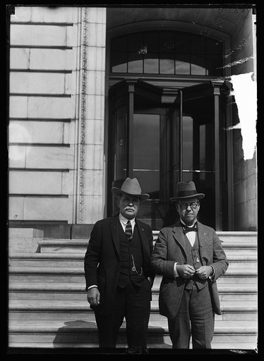 J. Frank Norfleet, Deputy Sheriff, of Hale Center, Texas, left, and W.H. Mercer, Secy. to Senator Mayfield