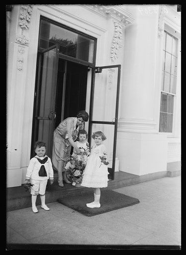 Mrs. Coolidge and children at White House, Washington, D.C.