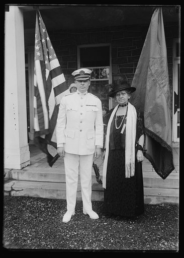 Mrs. Walter J. McCoy, Pres. of the McCoy Unit, Amer. Women's Legion and Col. Dunlop P. Penhallow, Commanding Officer of Mt. Alton Hospital, at the 4th Annual garden party tendered the wounded veterans by the Unit
