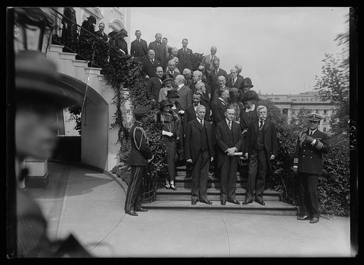 Pres. Coolidge and group of men who received Roosevelt medals [White house, Washington, D.C.