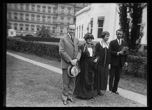 President Coolidge, unidentified, Grace Coolidge and Theodore Roosevelt, Jr. White House, Washington, D.C.