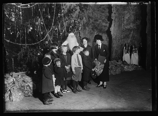 Grace Coolidge, with Salvation Army Christmas group