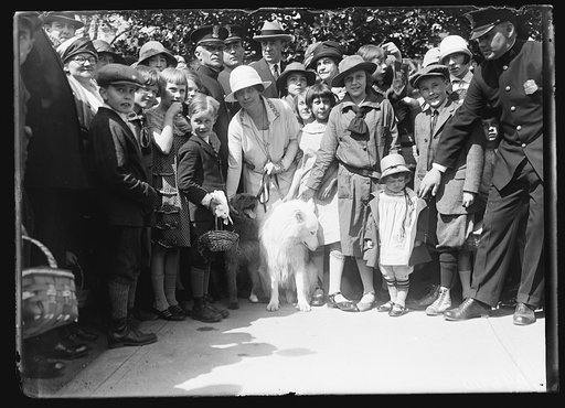 Grace Coolidge with group of children
