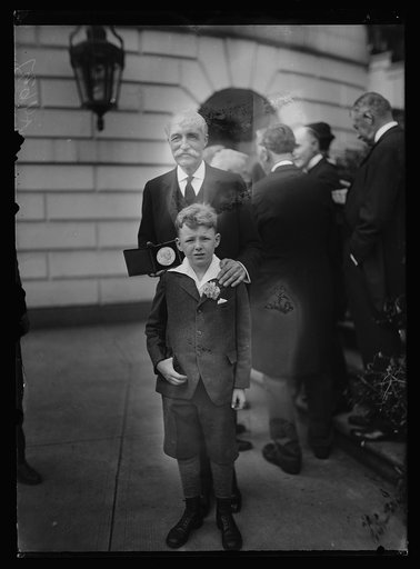 Man and boy at White House, Washington, D.C.