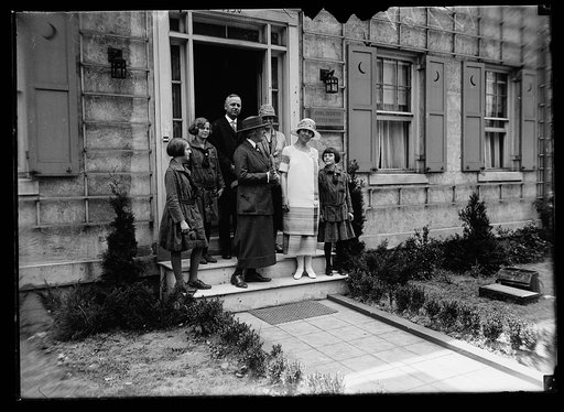 Grace Coolidge with group at Girl Scouts Little House, Washington, D.C.