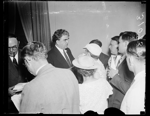 John L. Lewis at press conference