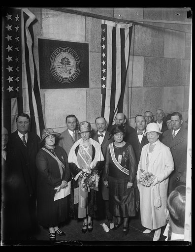 Group gathered near the Great Seal, State of North Dakota