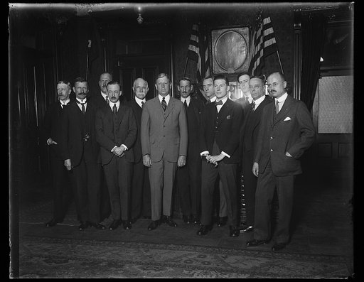 Dwight Davis, center, with group