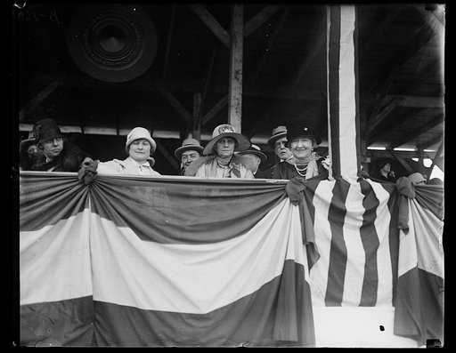National Capitol Horse Show opens in Virginia, May 14, 1926. This picture shows the [...] occupied by Mrs. Everett Sanders, left, wife of [...] President; Mrs. William E. Borah, wife of the [...] and Mrs. Wm. M. Butler, wife of the Senator